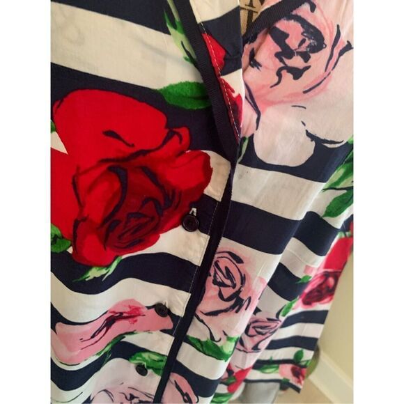 Kate Spade Floral Striped PJ Top - Picture 5 of 9